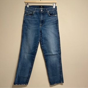 7 For‎ All Mankind Women High Waist Slim Kick Medium Wash Blue Jeans Size 28